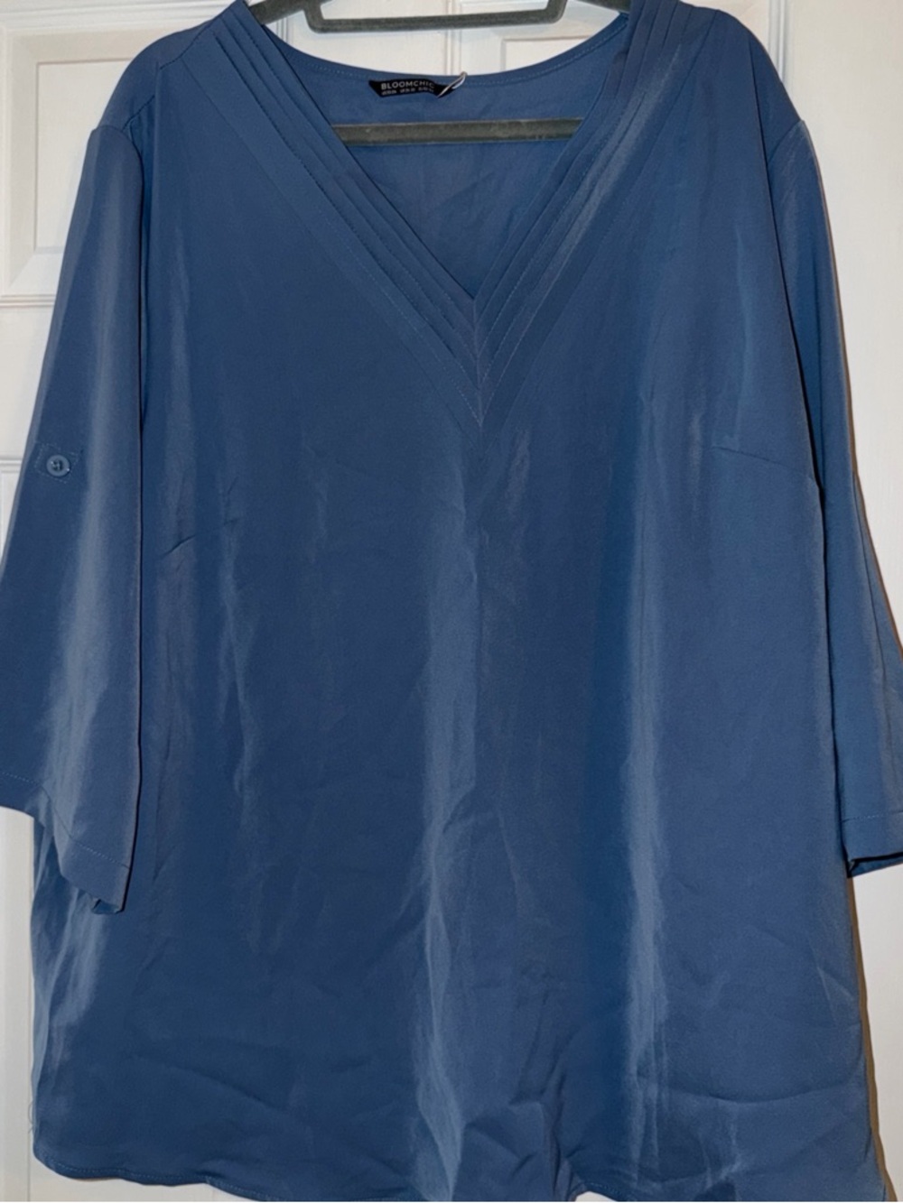 BloomChic Deep Blue V-Neck Tunic Top